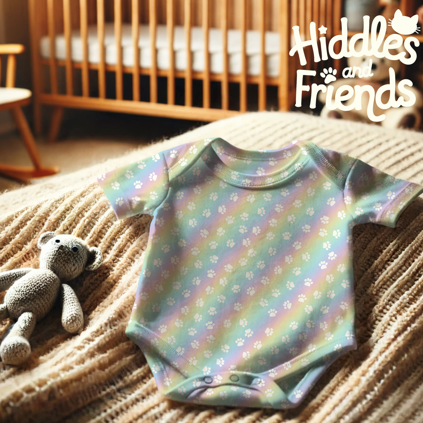 Pastel Rainbow Pawprint Seamless File