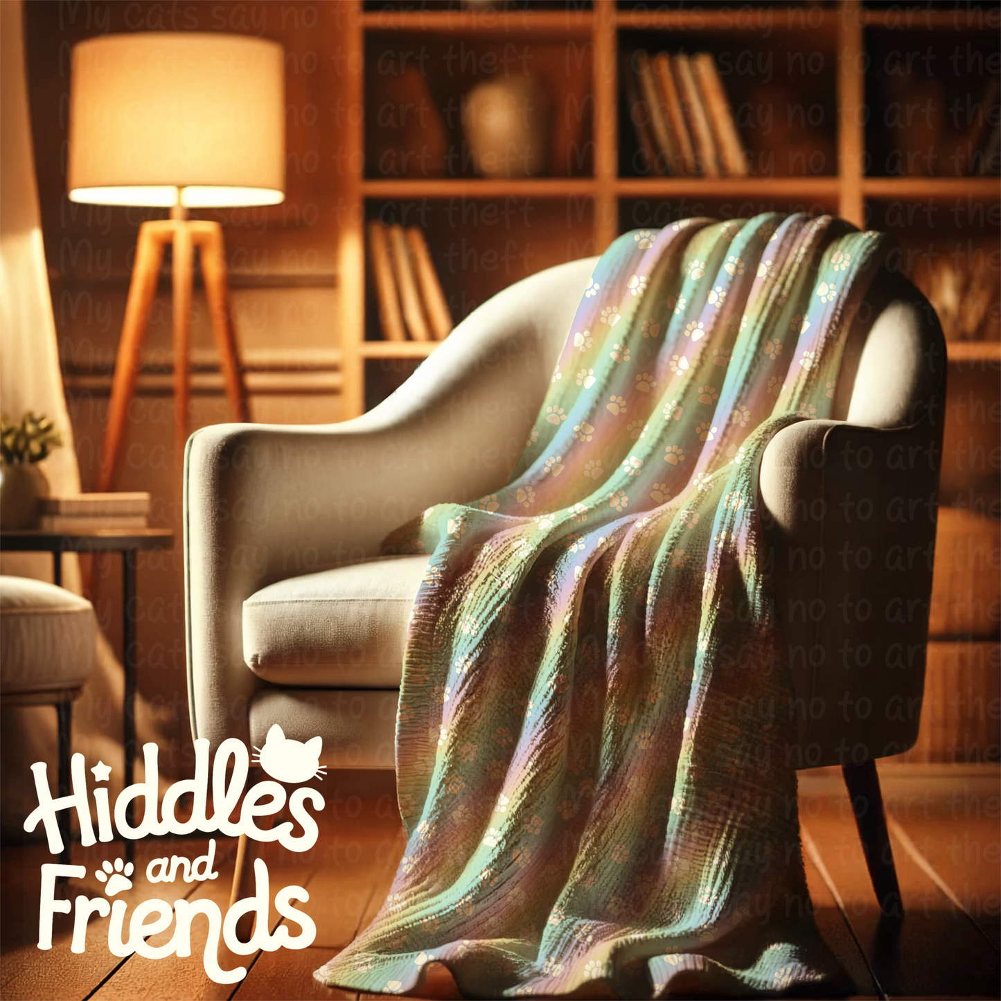 Pastel Rainbow Pawprint Seamless File