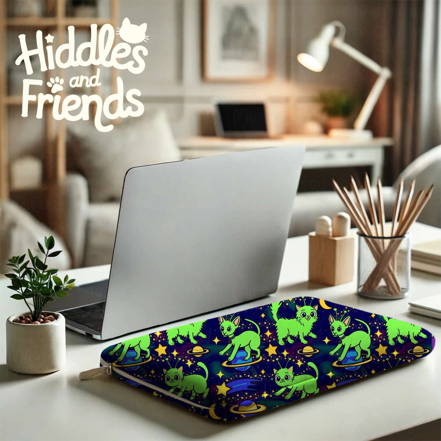 Alien Cats in Outer Space Seamless Pattern