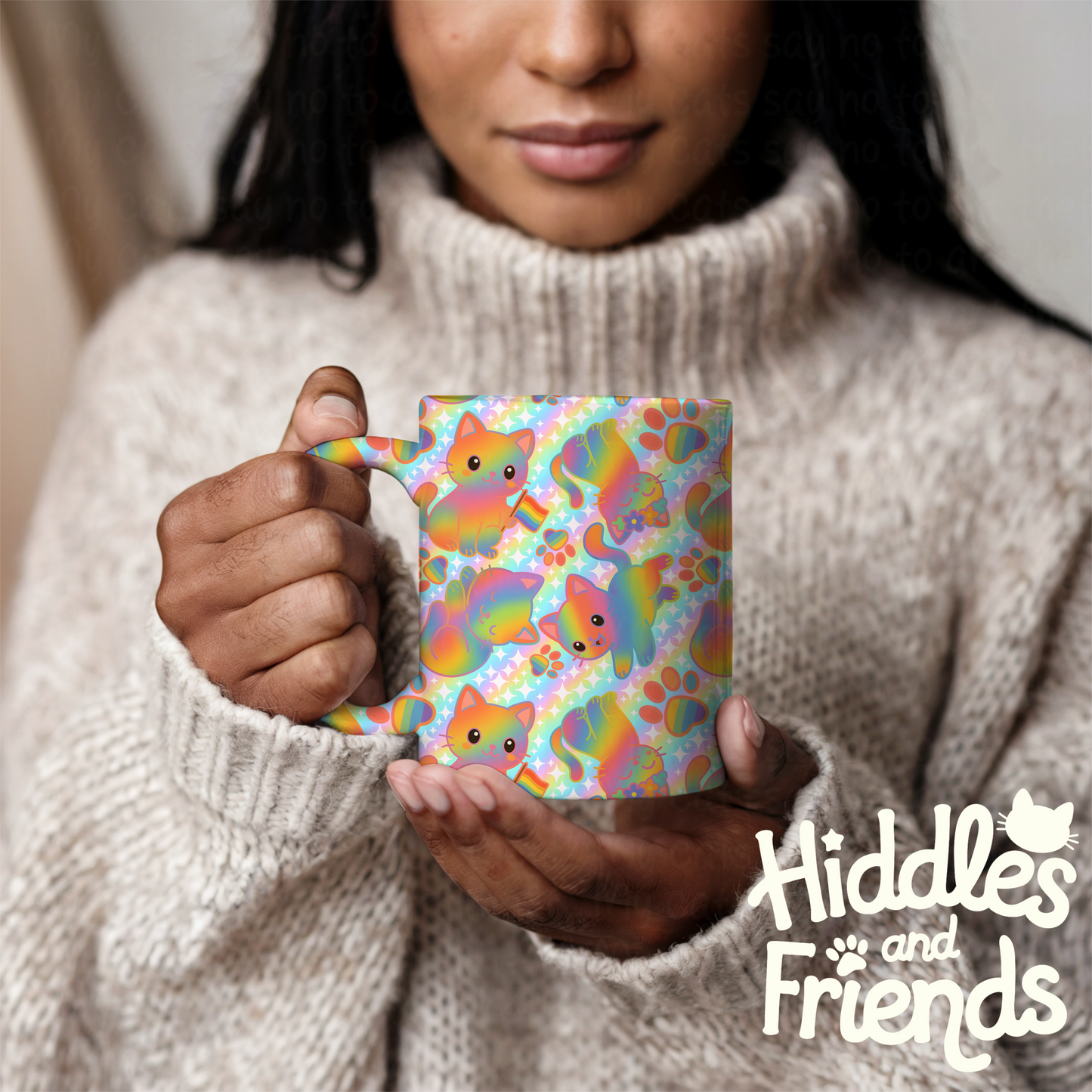 Rainbow Pride Cats Seamless Pattern