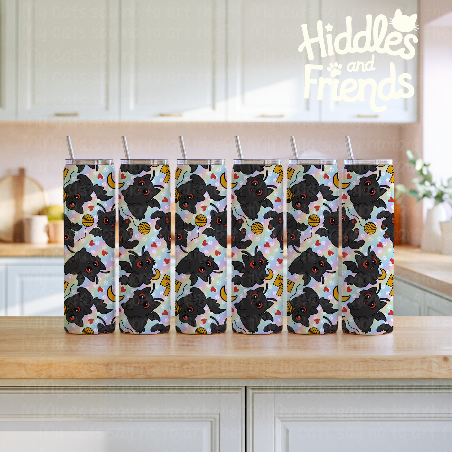 Mothcat Seamless Pattern