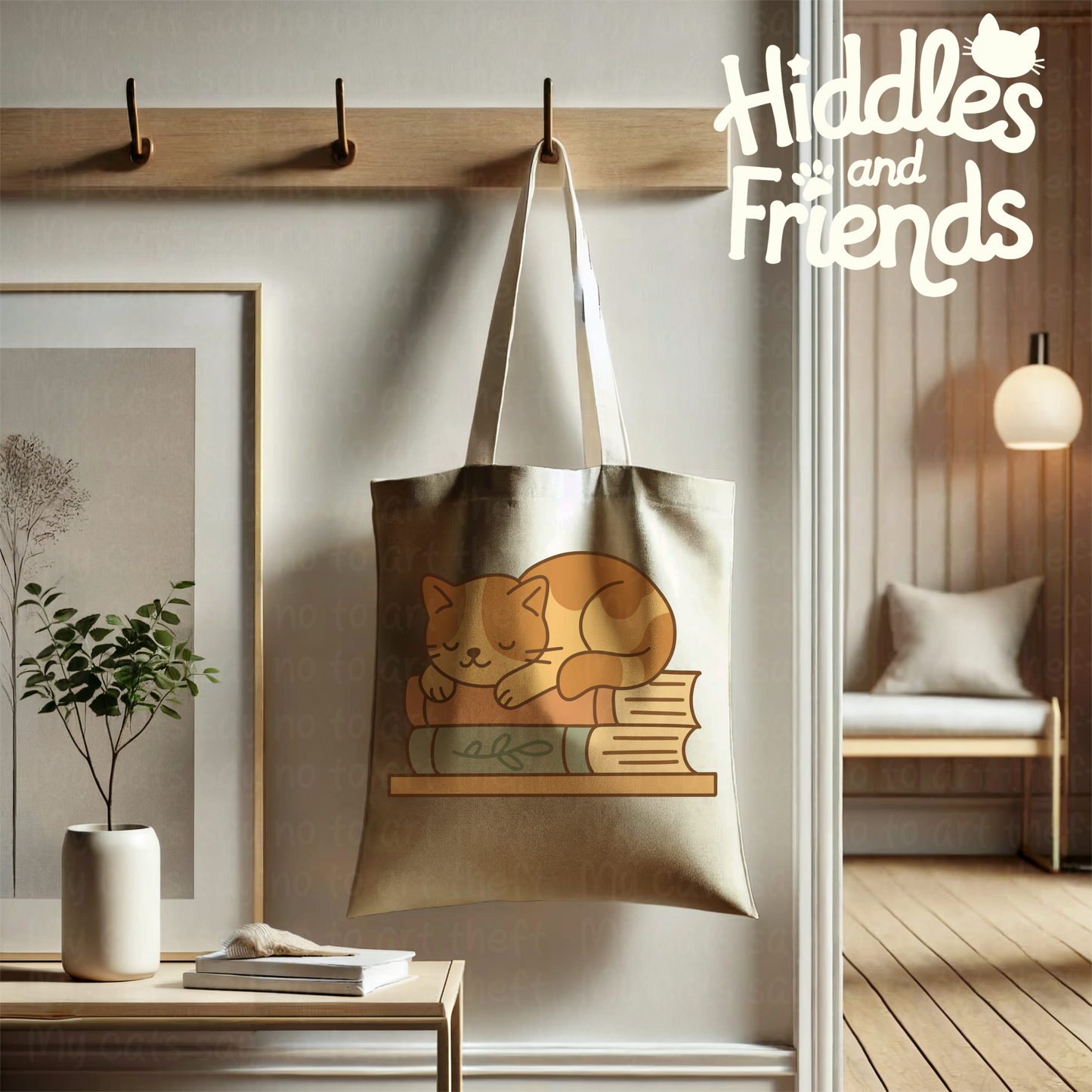 Cozy Cat on Books – Cute Orange Tabby PNG Sticker for Book Lovers