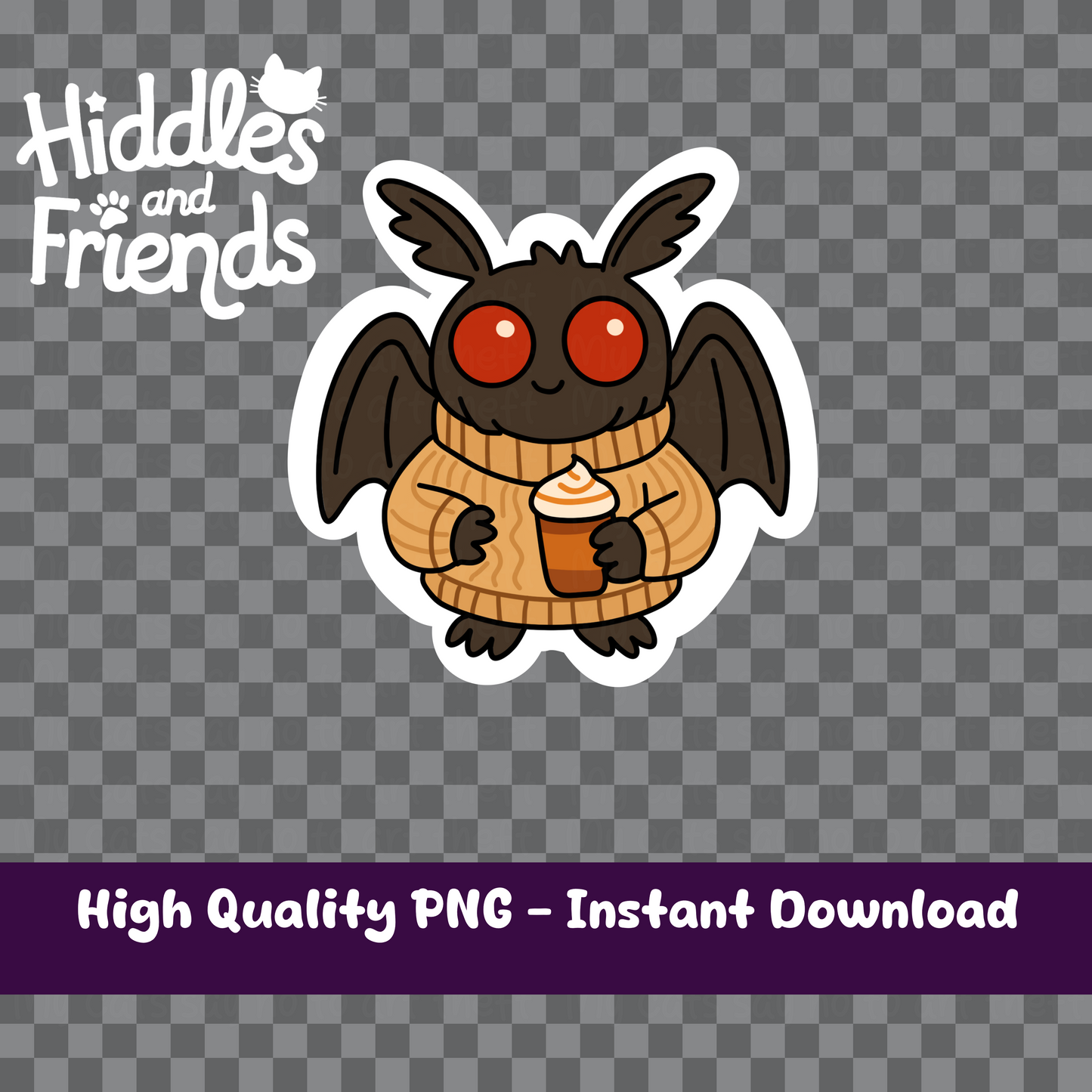 Mothman with Coffee – Fall Digital Sticker