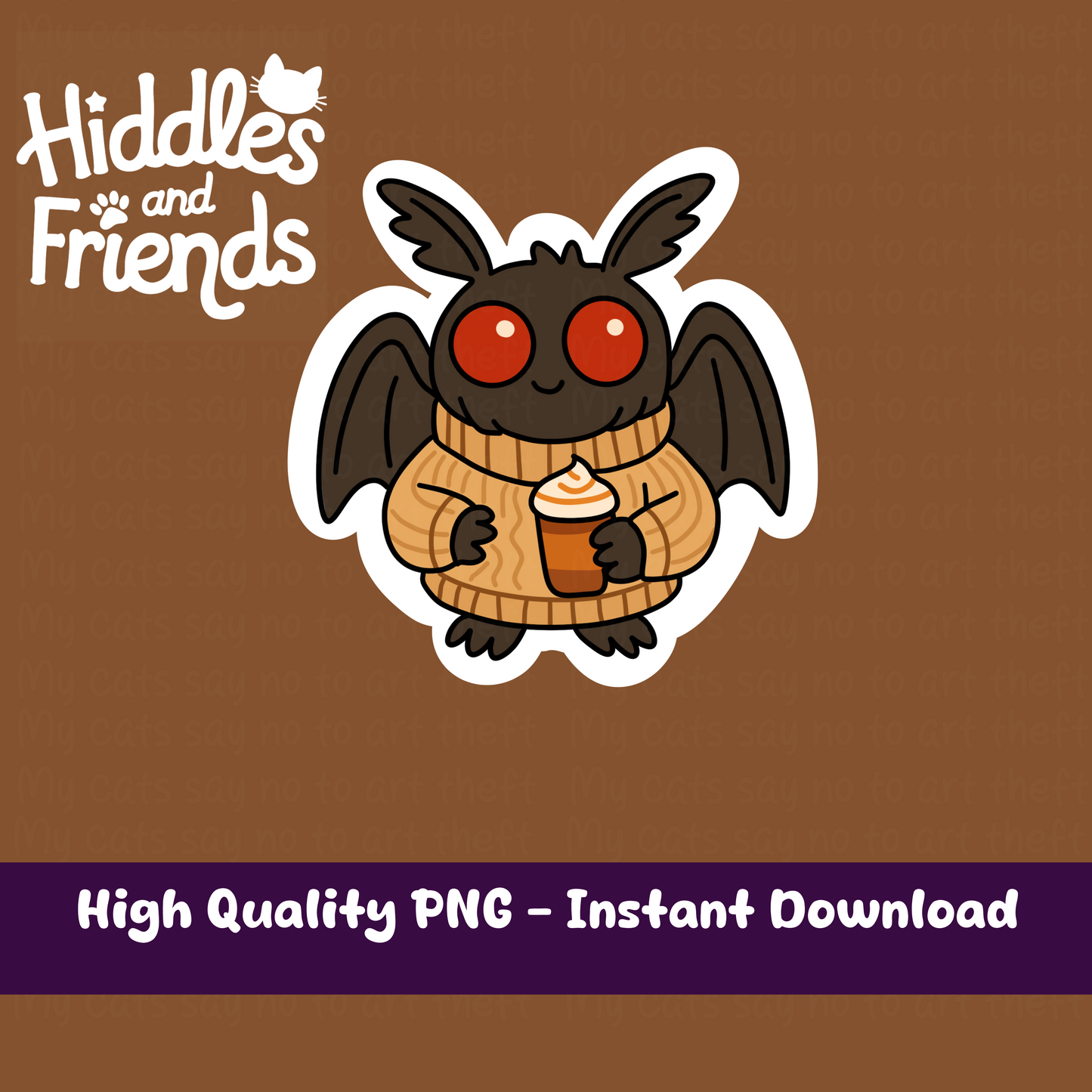 Mothman with Coffee – Fall Digital Sticker