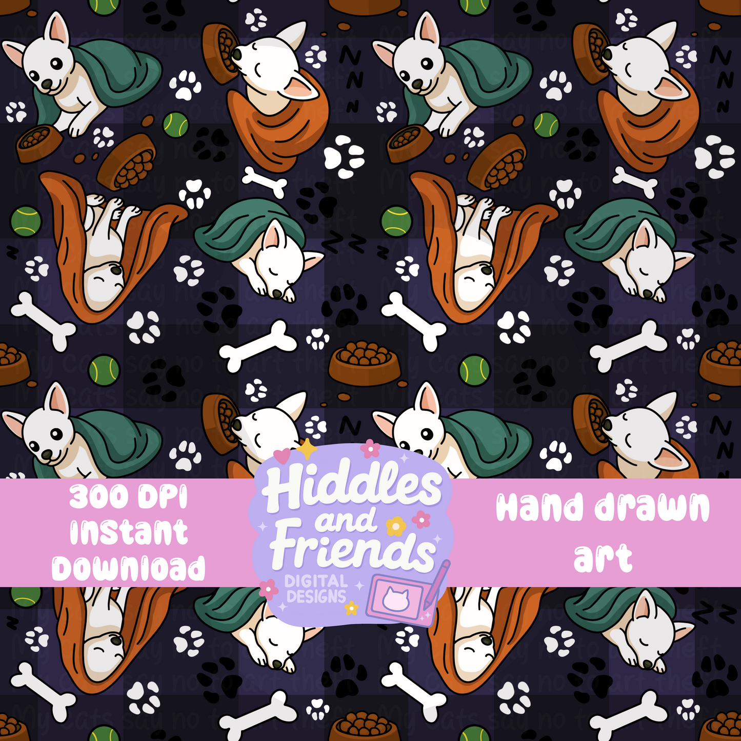 Cozy Chihuahua Seamless Pattern