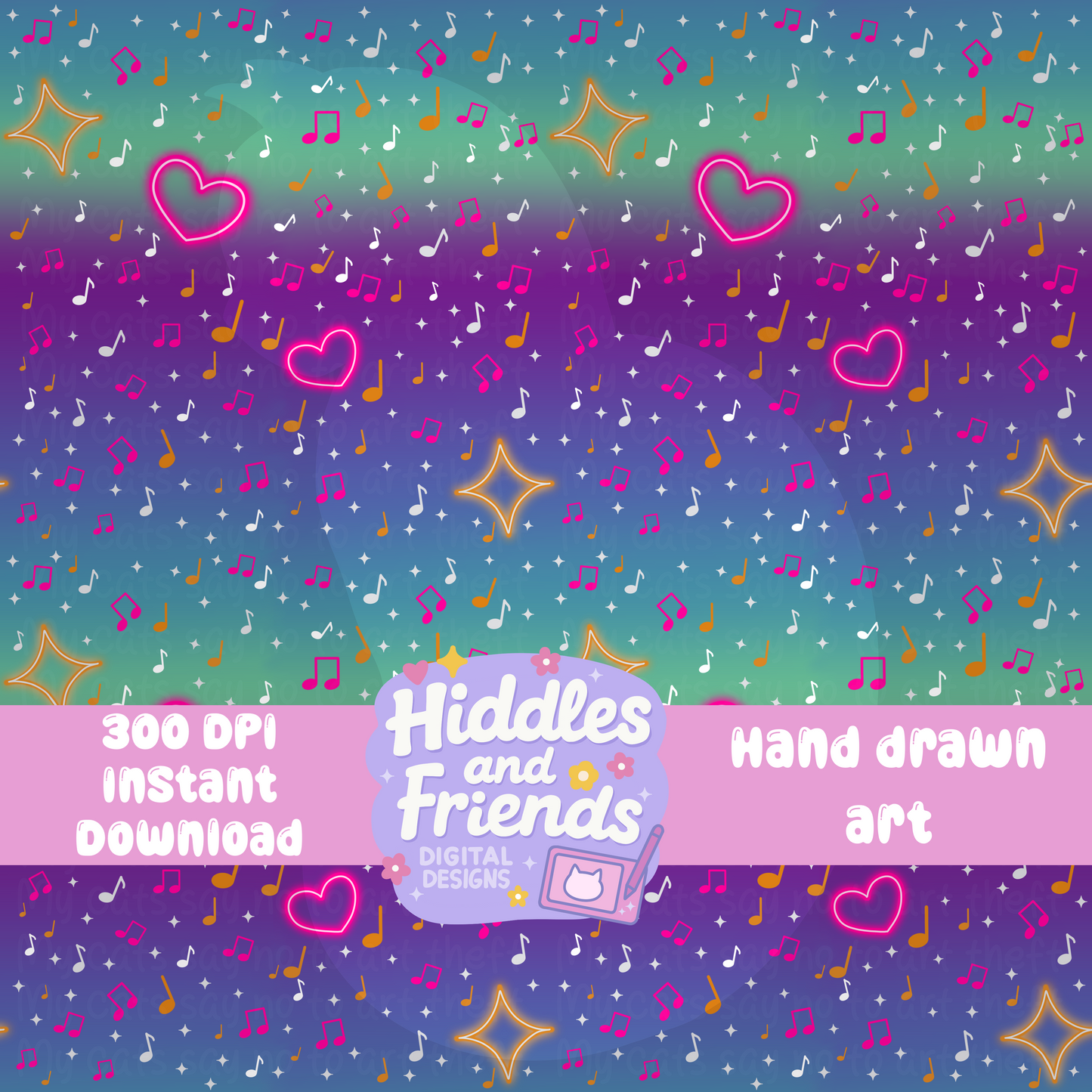 Disco Music Notes Seamless File