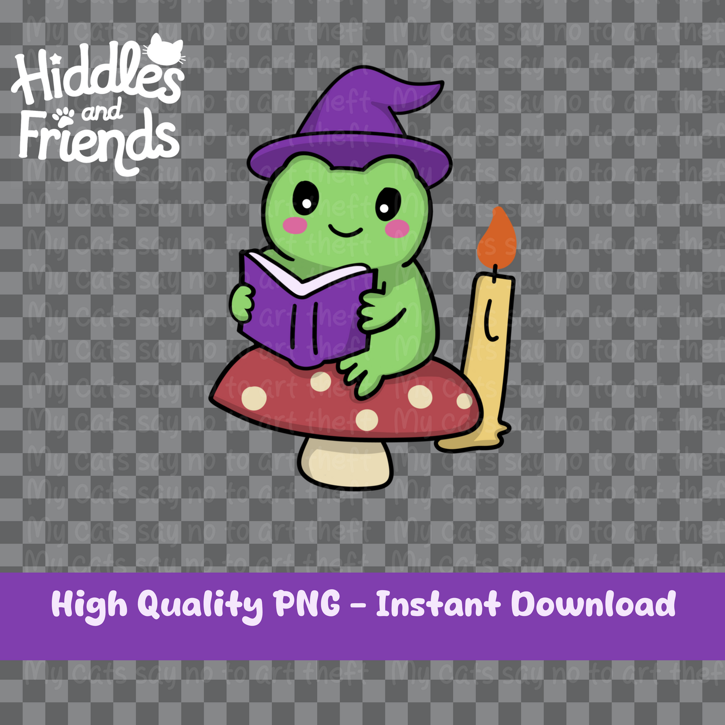 Witchy Frog Reading Sticker