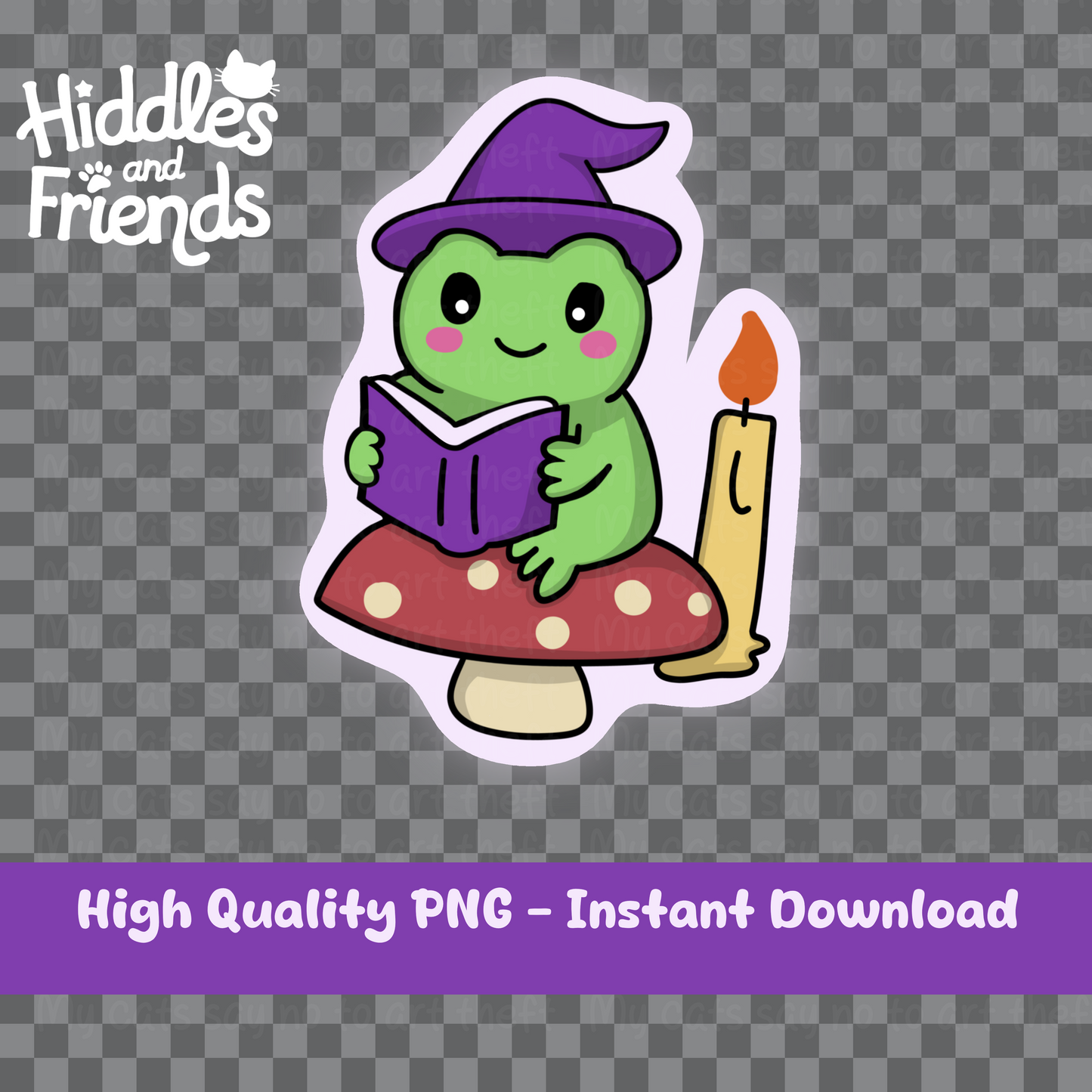 Witchy Frog Reading Sticker