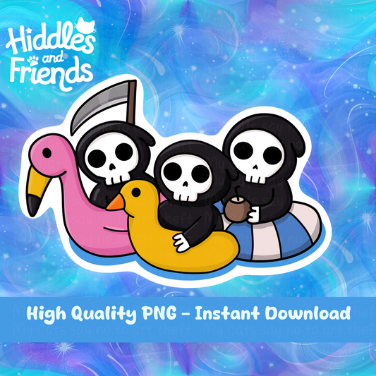 Pool Party Grim Reaper Sticker