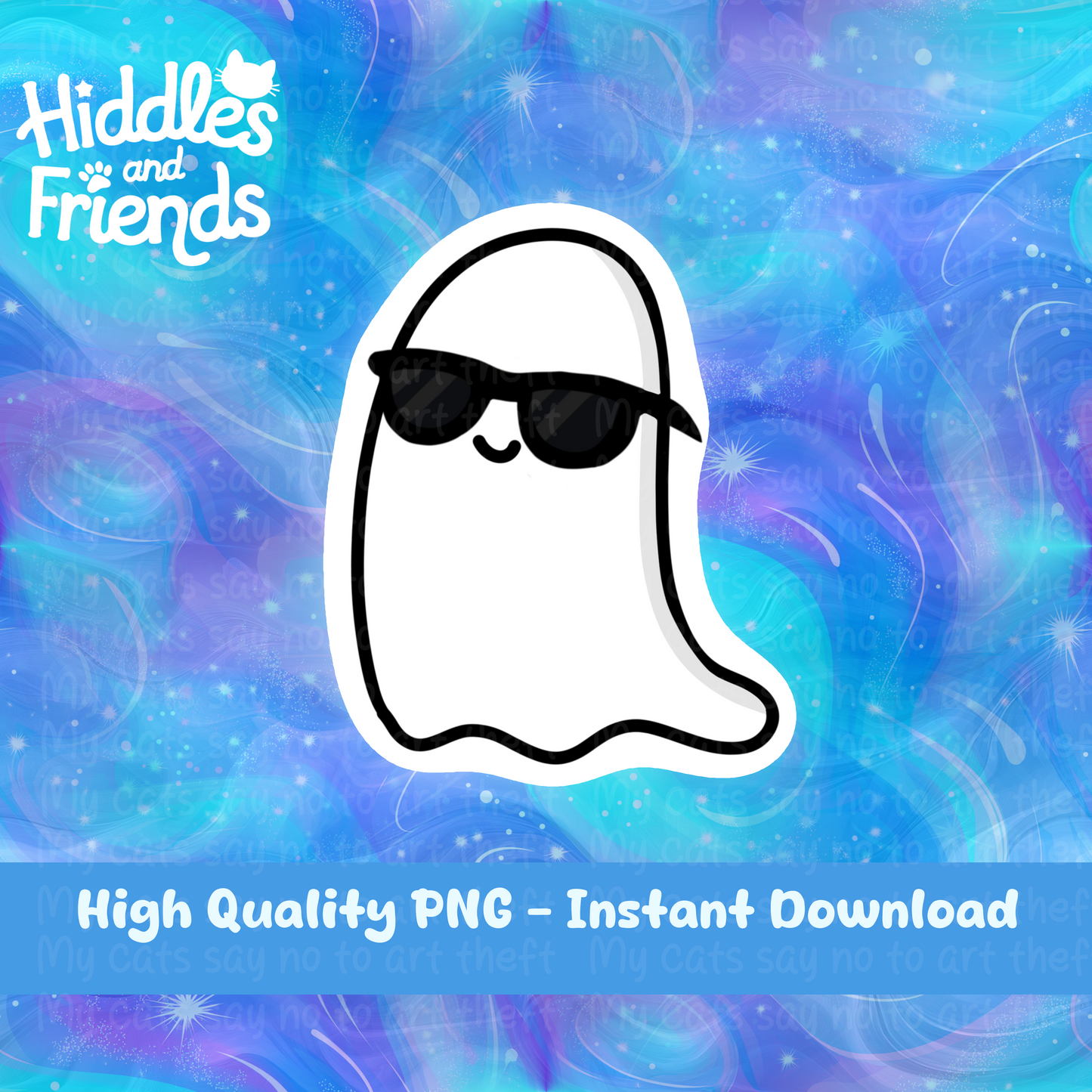 Cool Summer Ghost Sticker