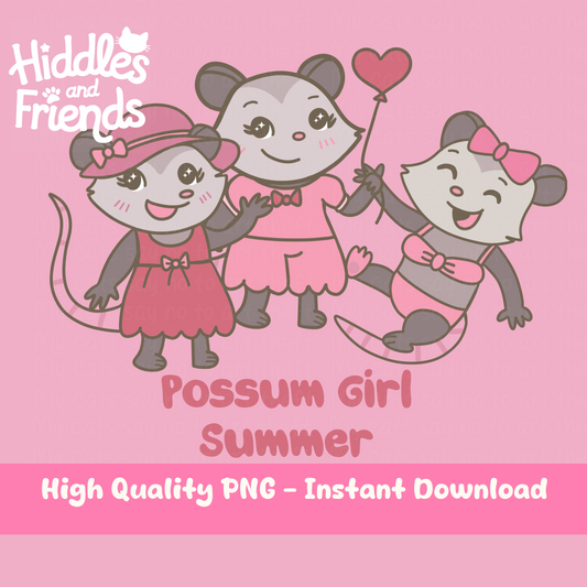 Possum Girl Summer Digital Sticker