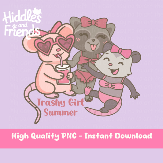 Trashy Girl Summer Digital Sticker