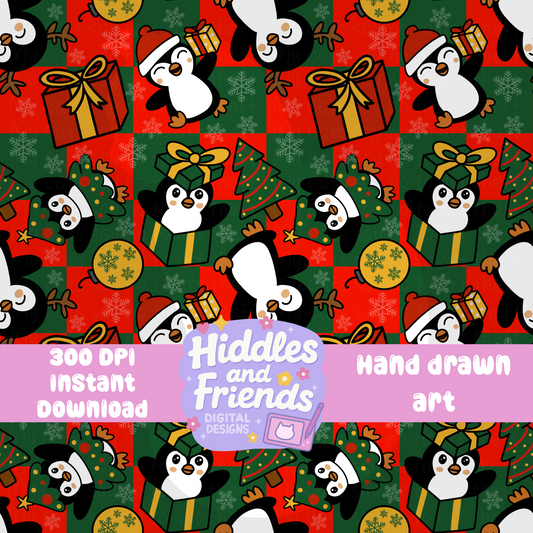 Christmas Penguins Seamless File