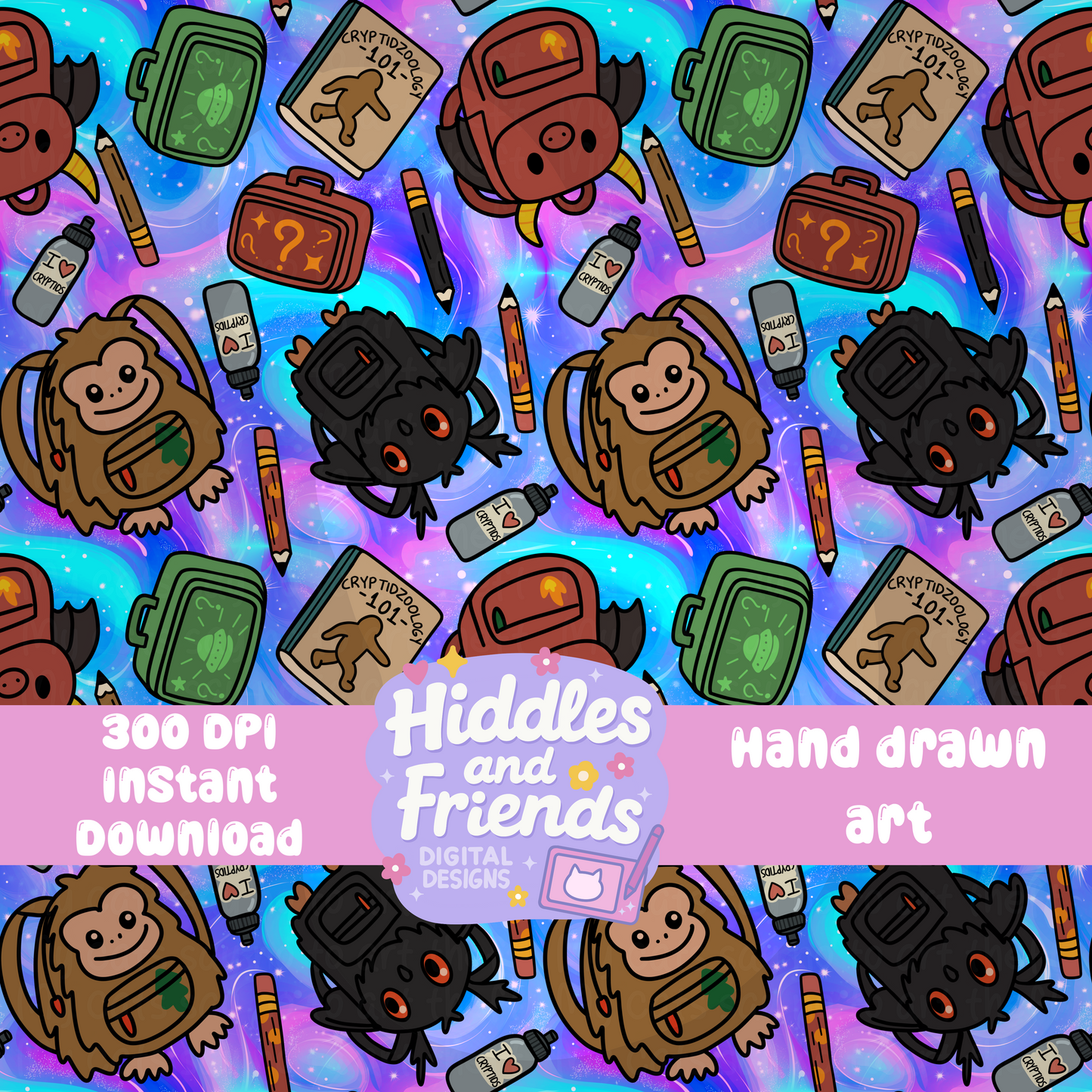 Cryptid Backpack Seamless File