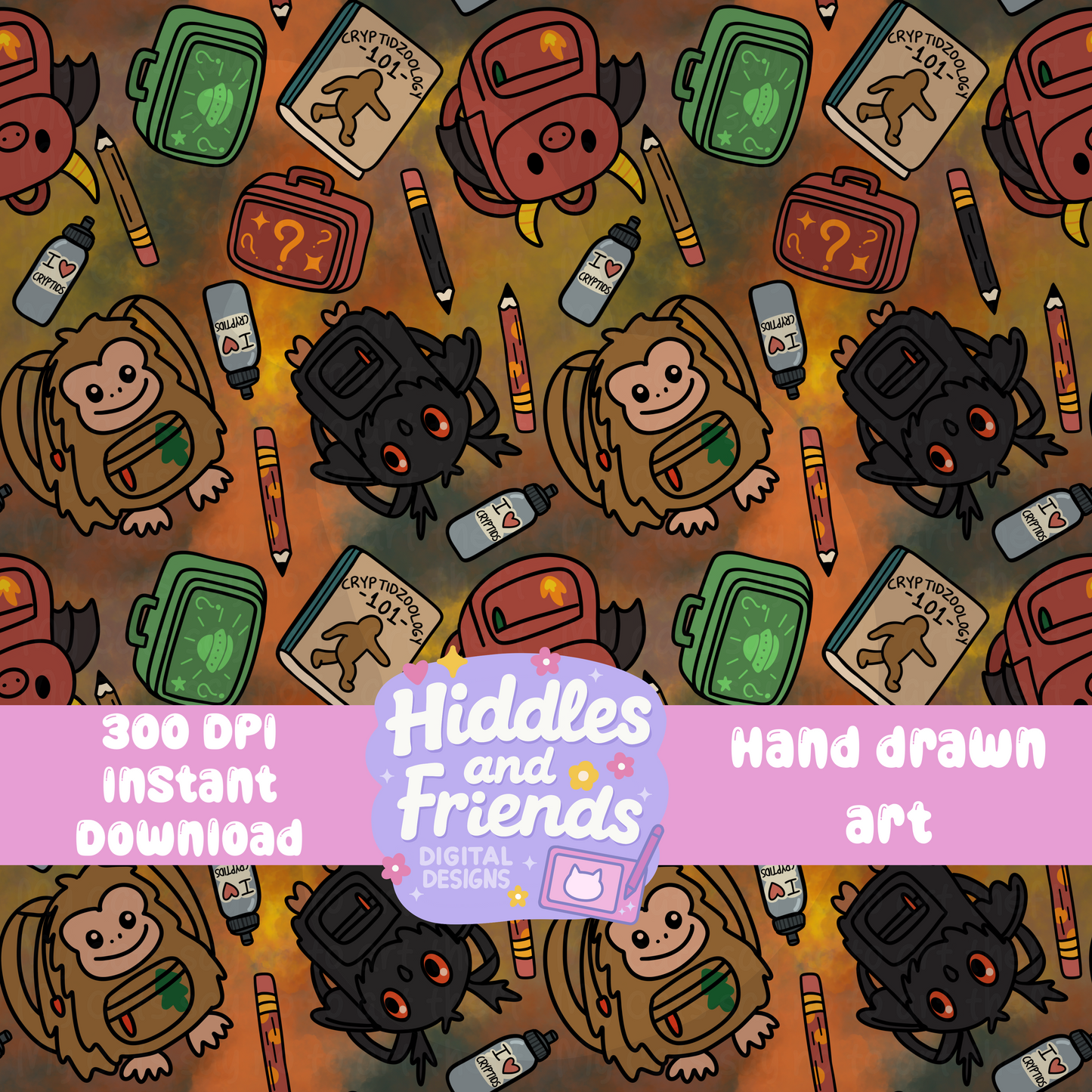 Cryptid Backpack Seamless File