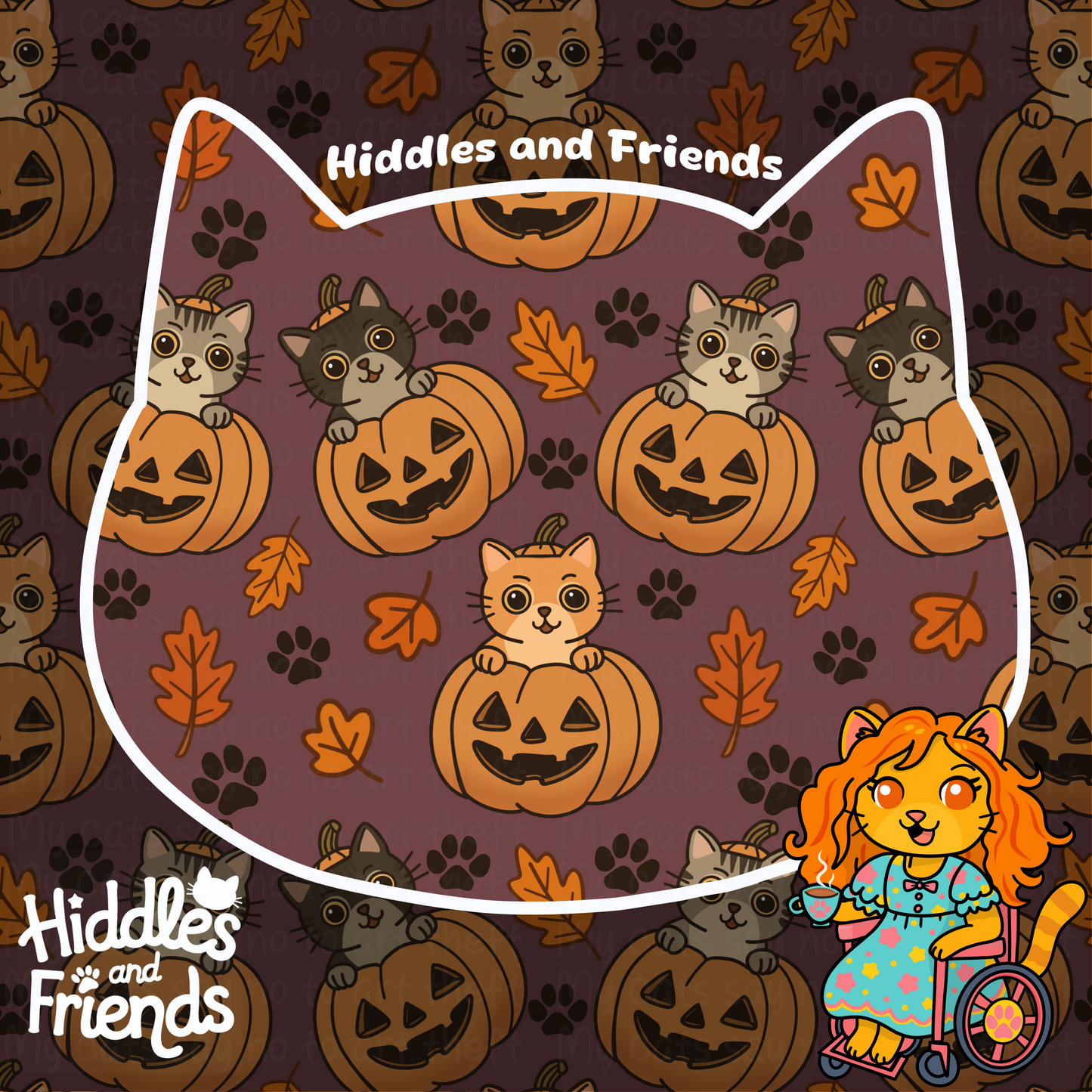 Cozy Autumn Cats in Pumpkins Seamless Pattern