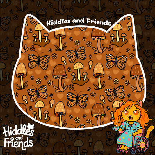 Whimsical Autumn Butterflies and Mushrooms Seamless Pattern