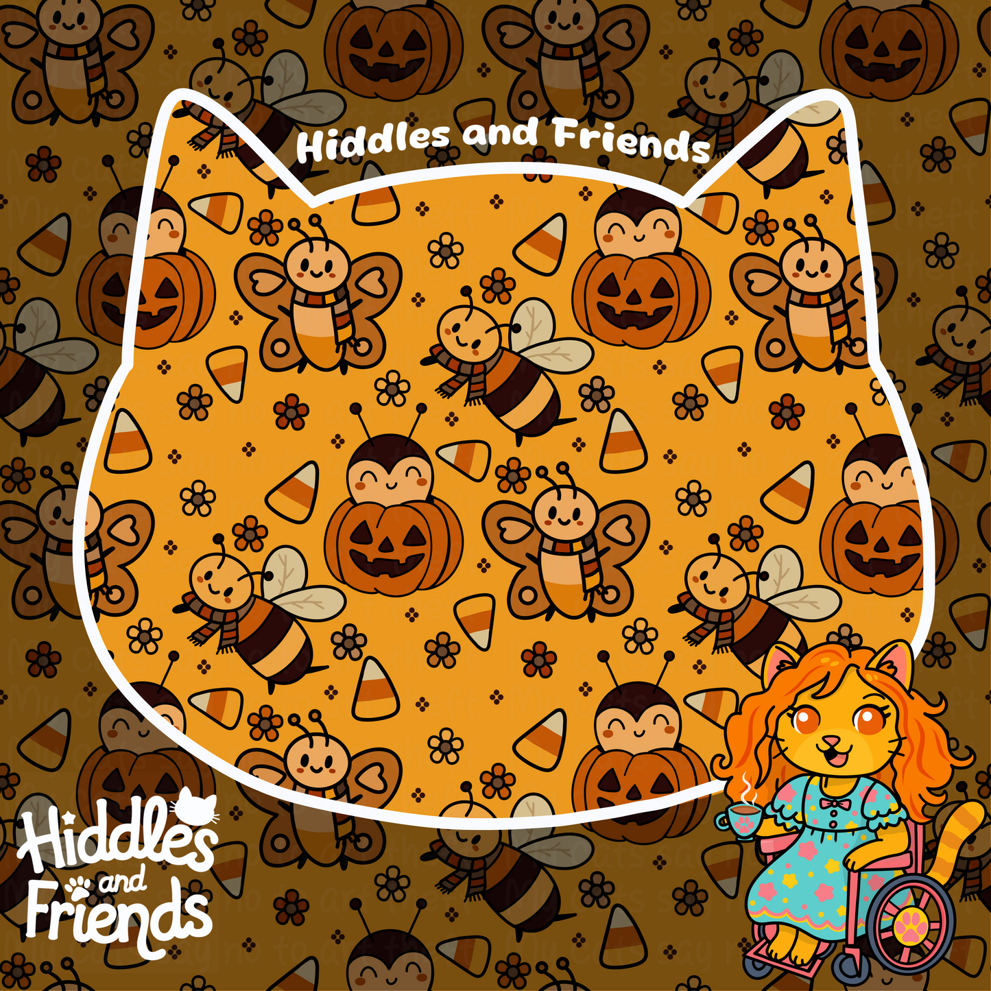 Buzzing Through Halloween Night Seamless File