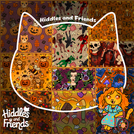 Spooky Autumn Patchwork Seamless Pattern