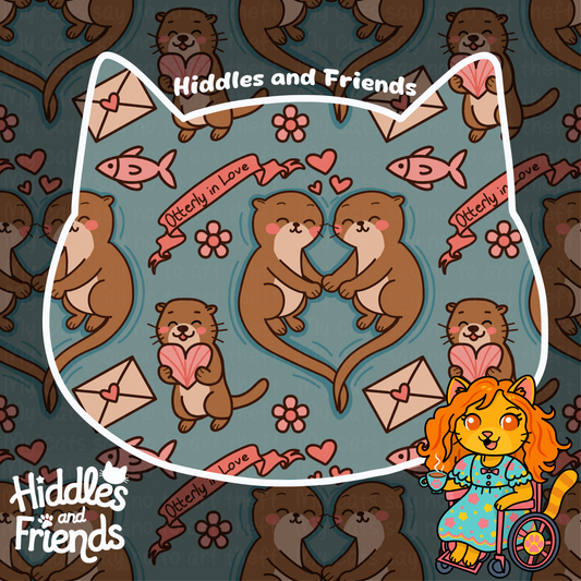 Otterly in Love Valentine Seamless Pattern