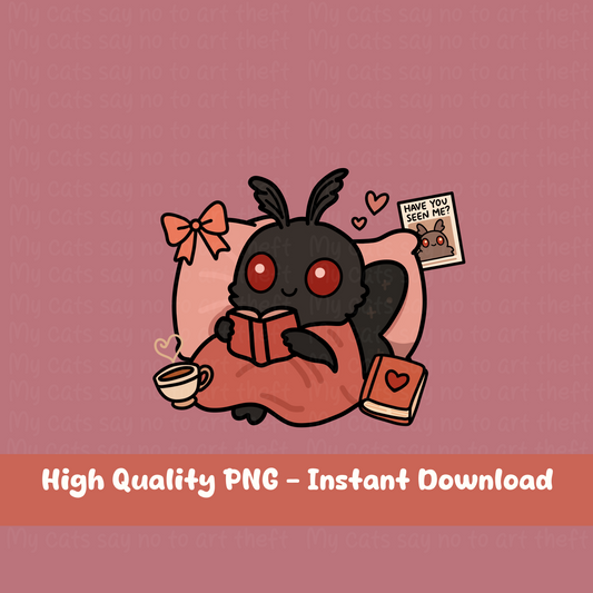 Bookish Coquette Mothman Digital Sticker