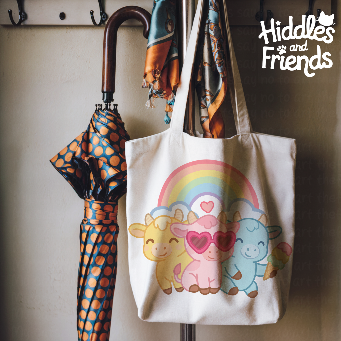 Pastel Summer Cows Digital Sticker