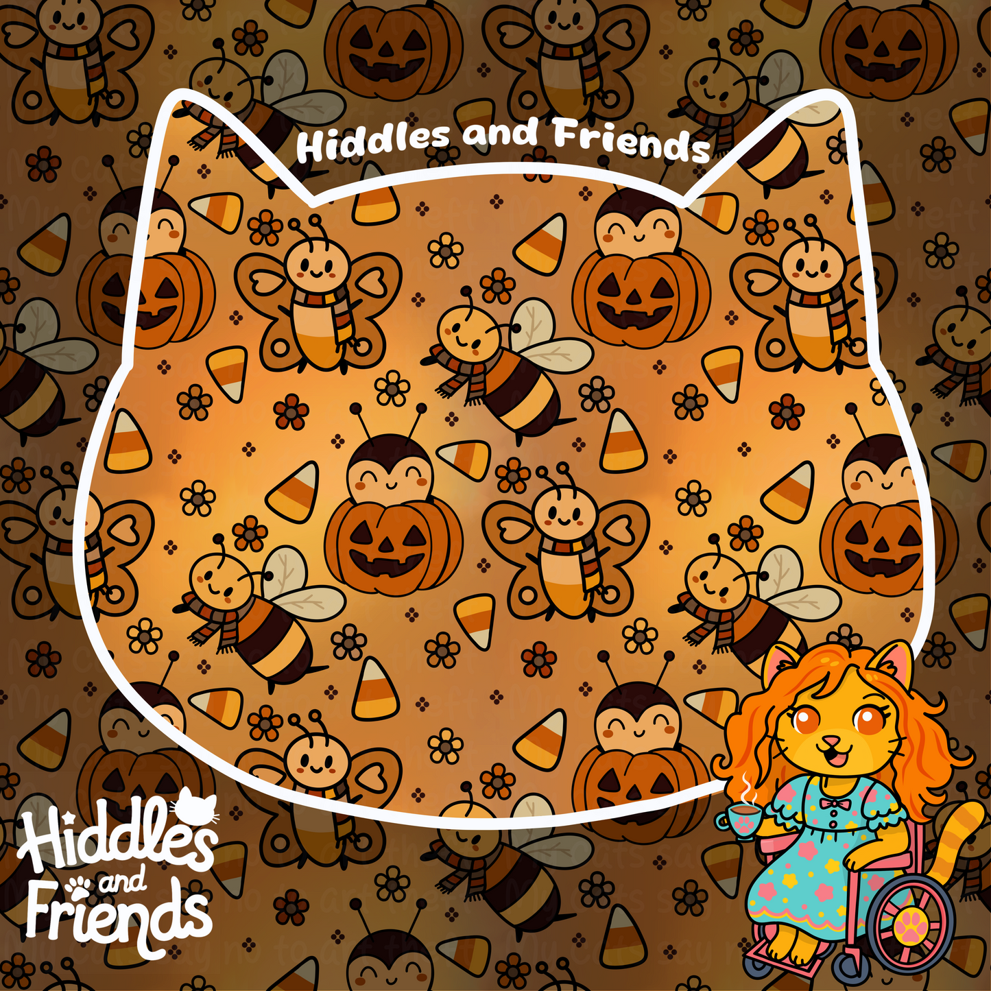 Buzzing Through Halloween Night Seamless File