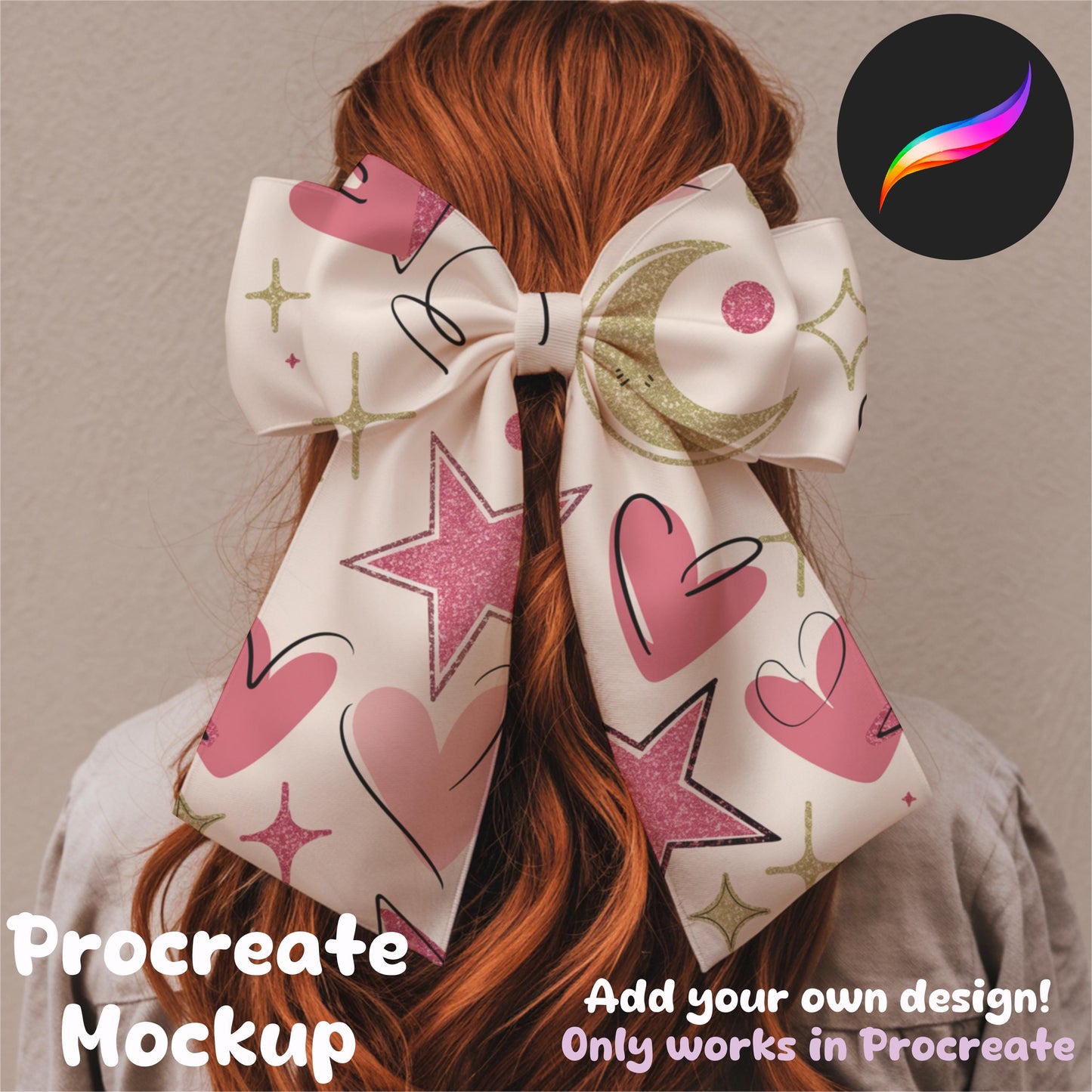 Hair Bow Mockup Editable Procreate