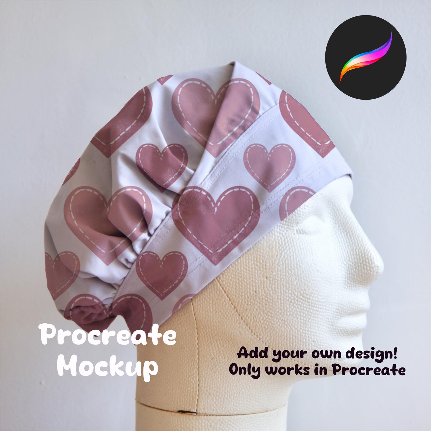 Scrub Cap Editable Procreate Mockup