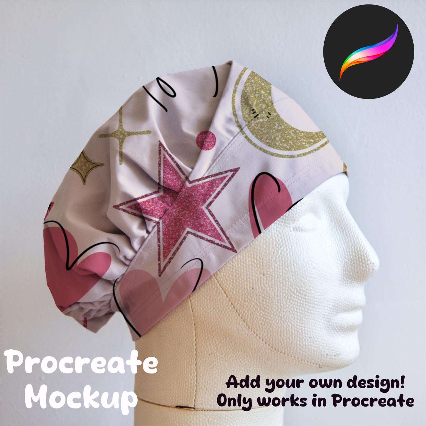 Scrub Cap Editable Procreate Mockup