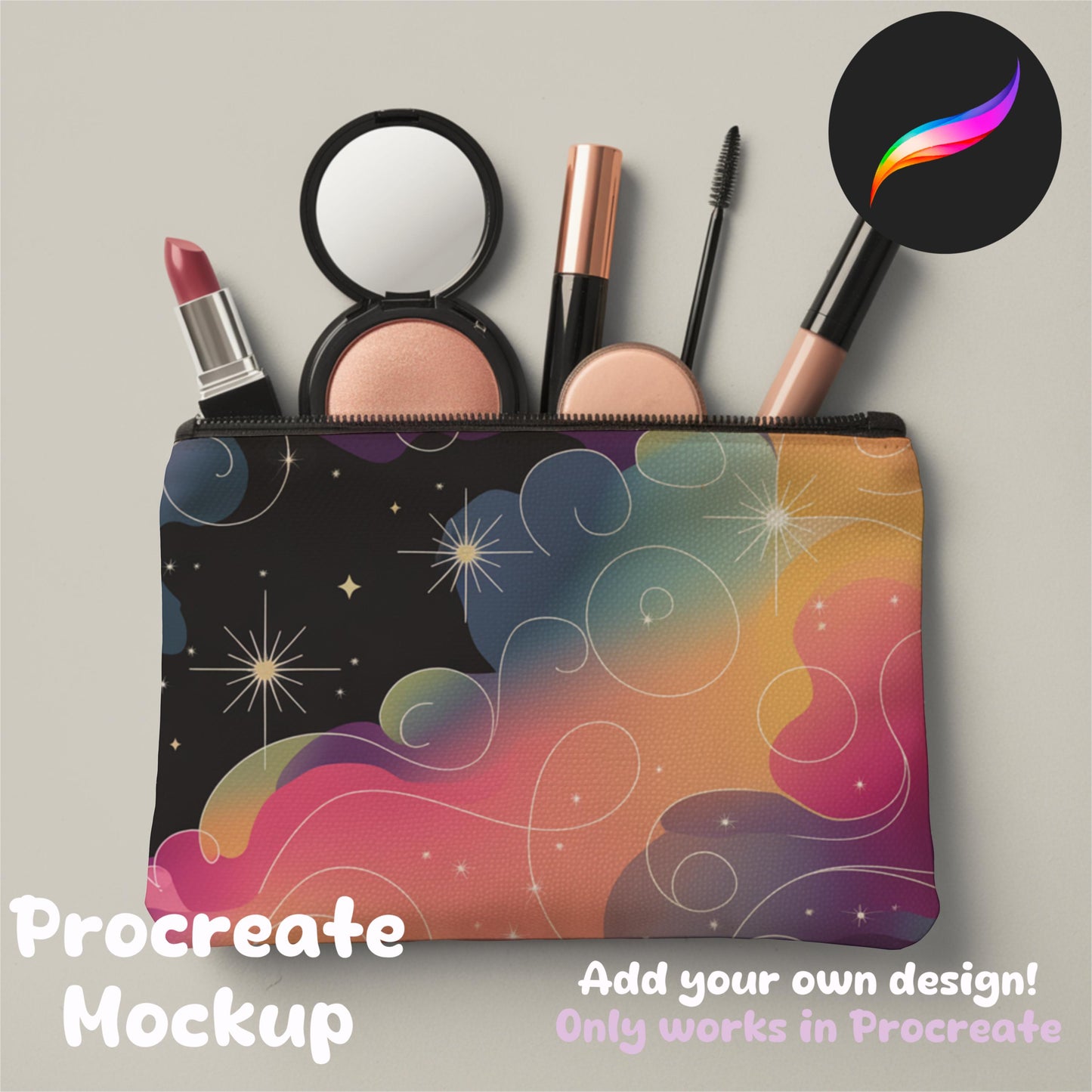 Makeup Bag  Editable Procreate Mockup