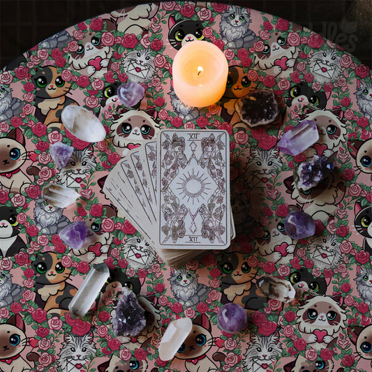 Valentine Cats Collage Seamless Pattern