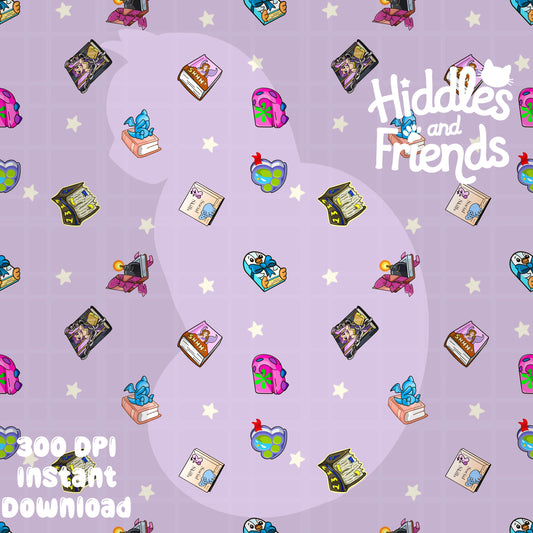 Nostalgia Books Seamless Pattern
