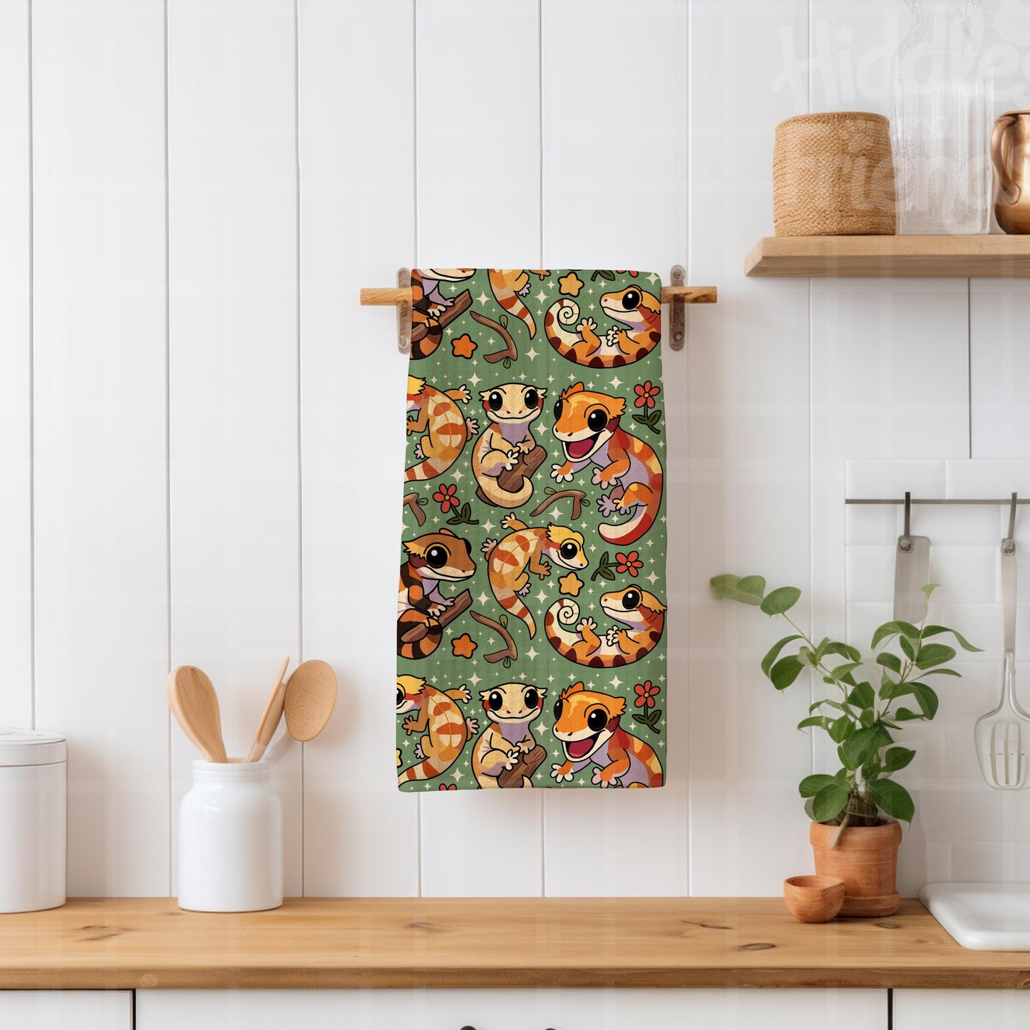 Crested Geckos Seamless Pattern