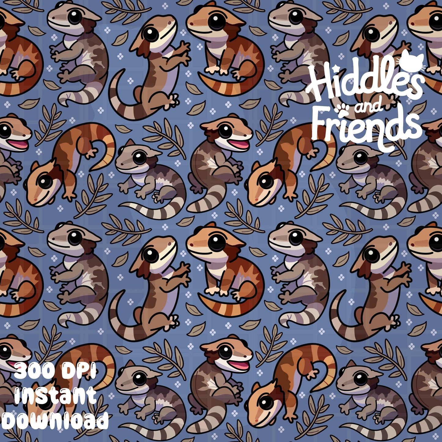 Gargoyle Geckos Seamless Pattern