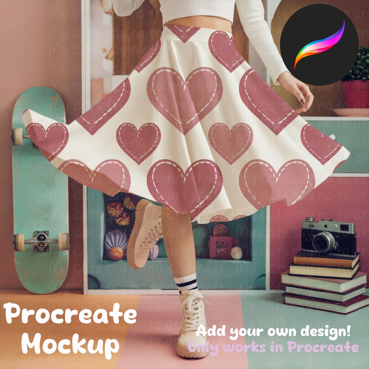 Skater Skirt Mockup for Procreate