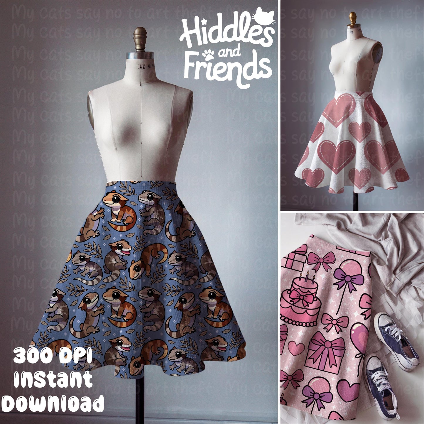 Skater Skirt Trio Mockup for Procreate