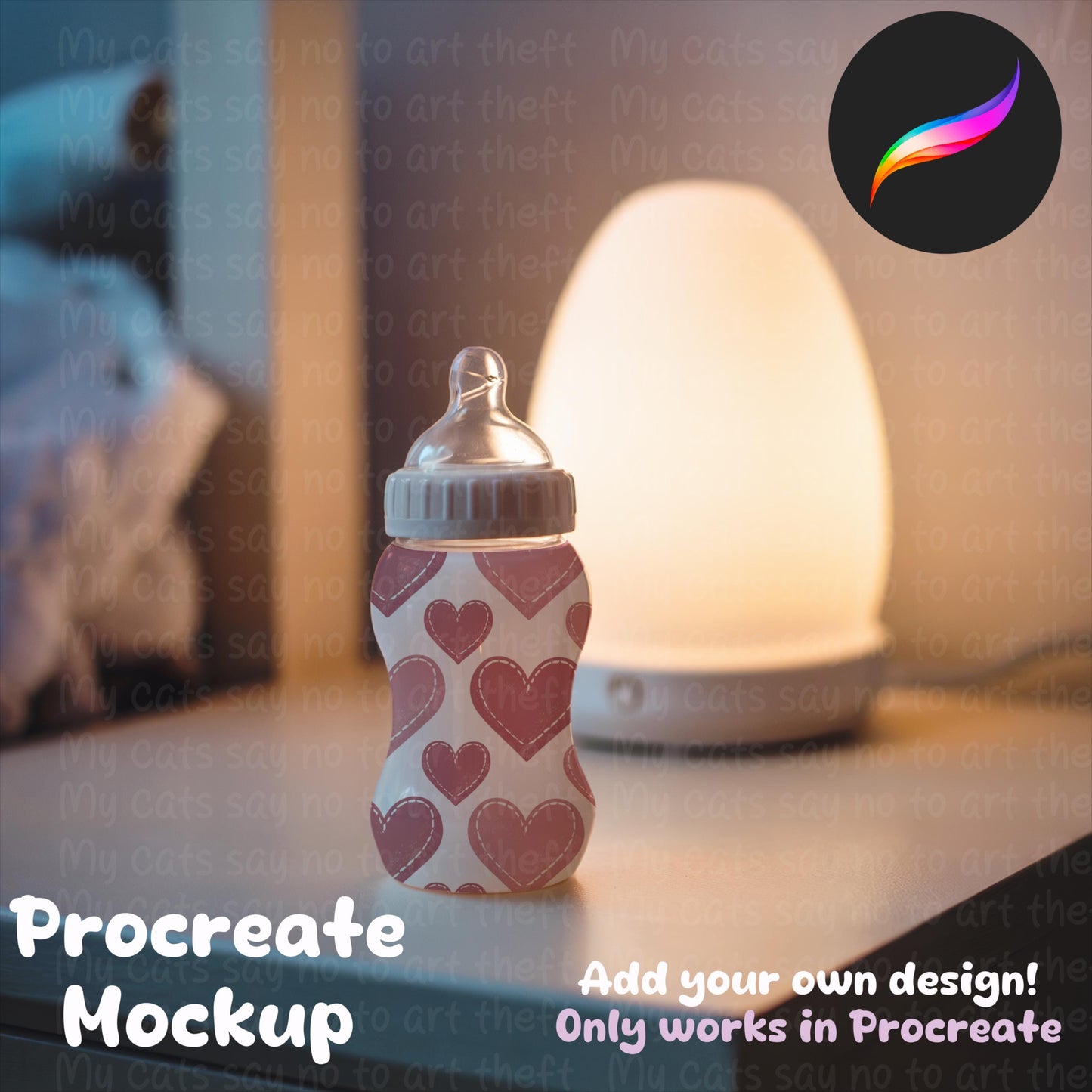 Baby Bottle Editable Procreate Mockup
