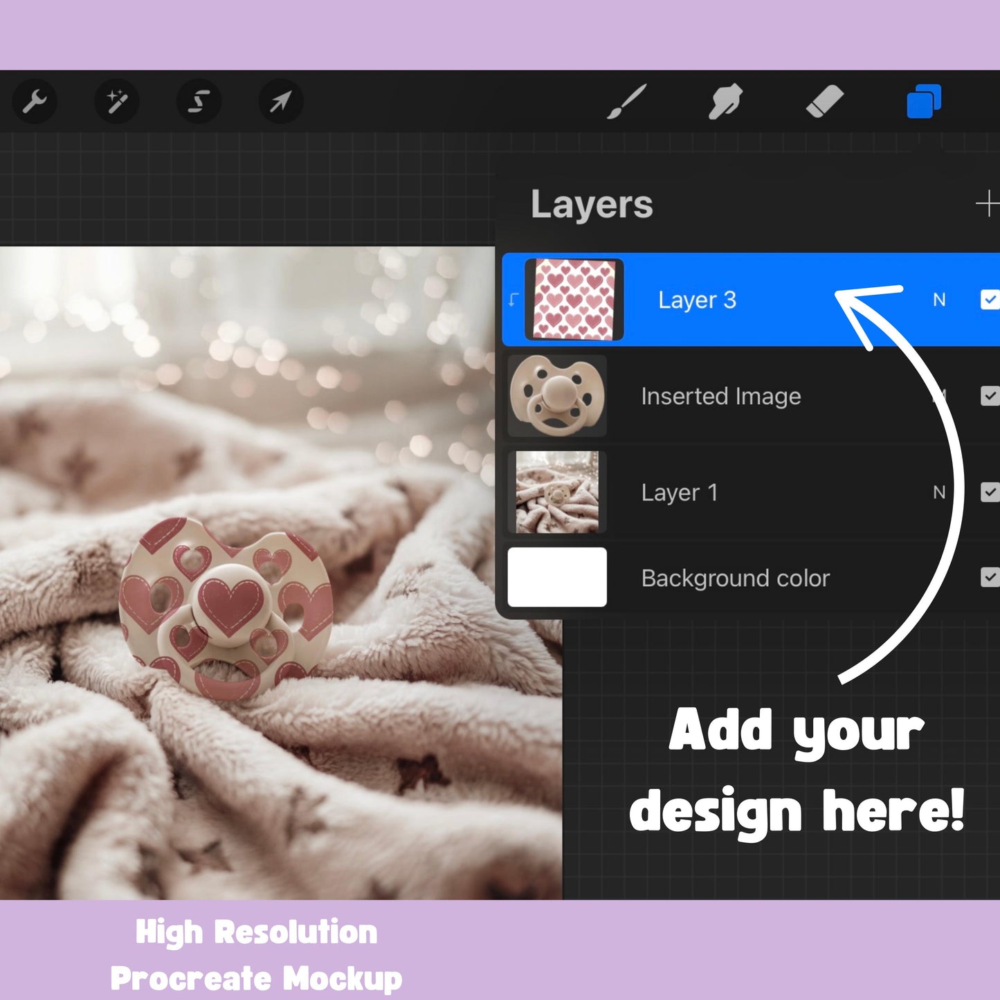 Baby Pacifier Editable Procreate Mockup