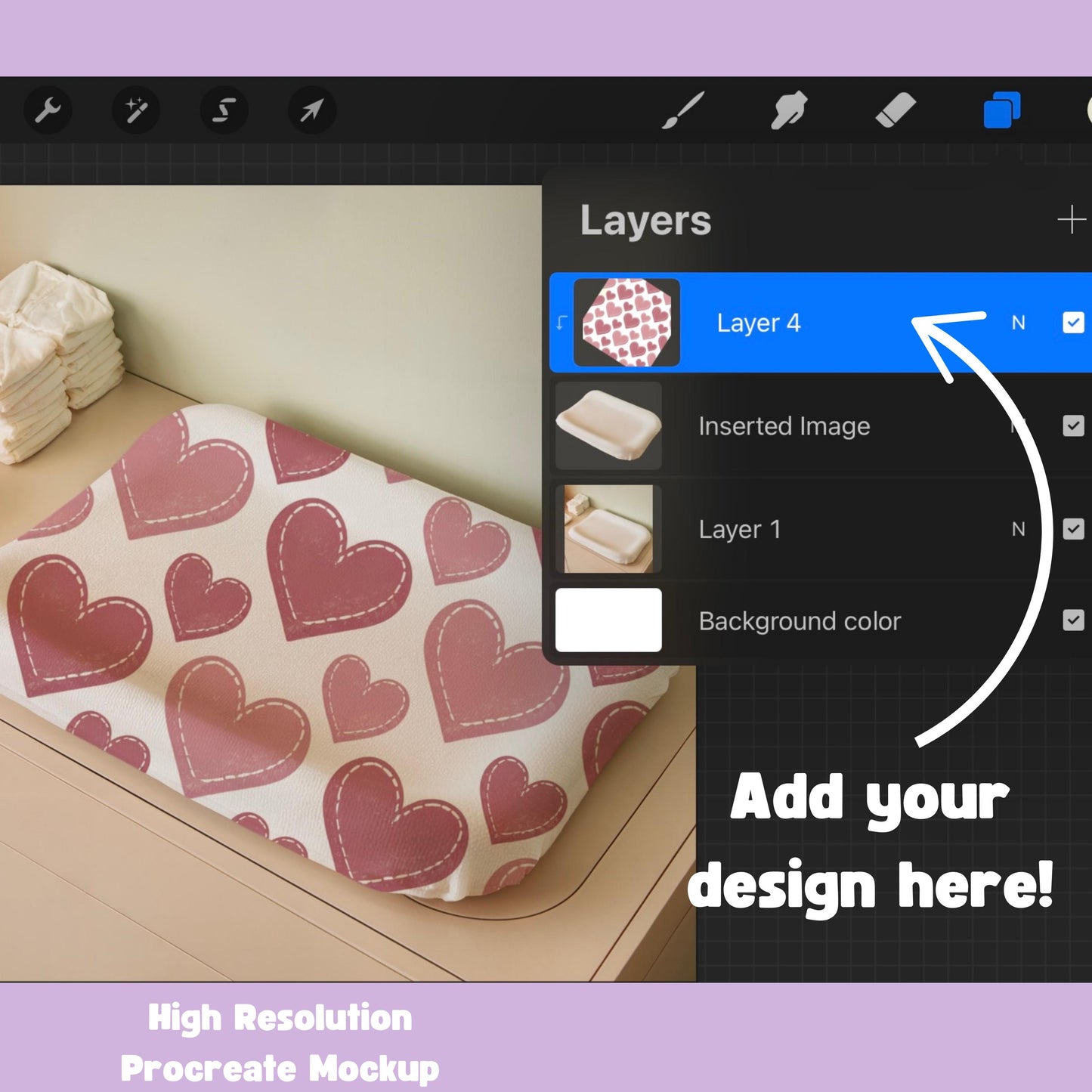 Baby Changing Pad Mockup for Procreate