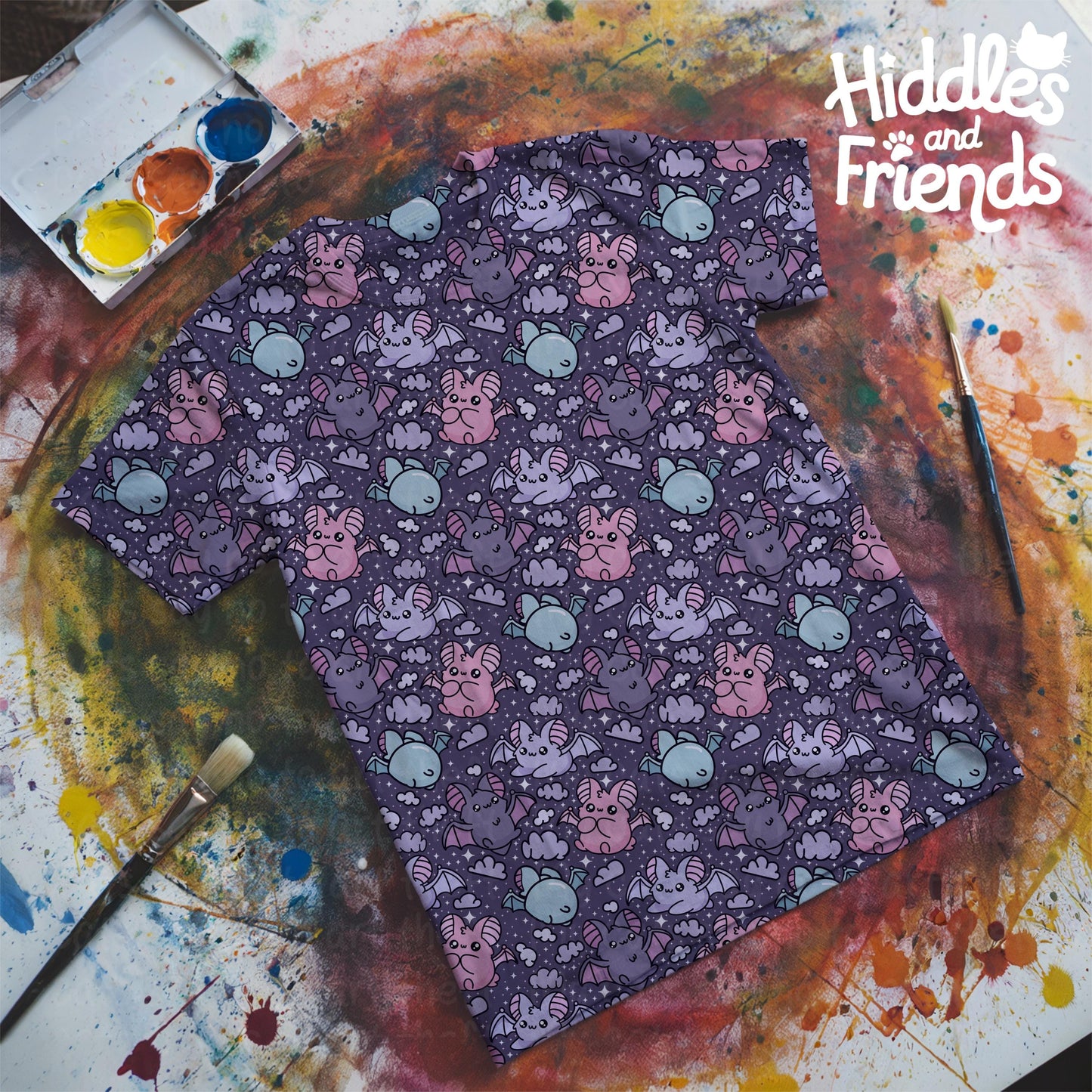 Purple Pastel Bats Seamless Pattern