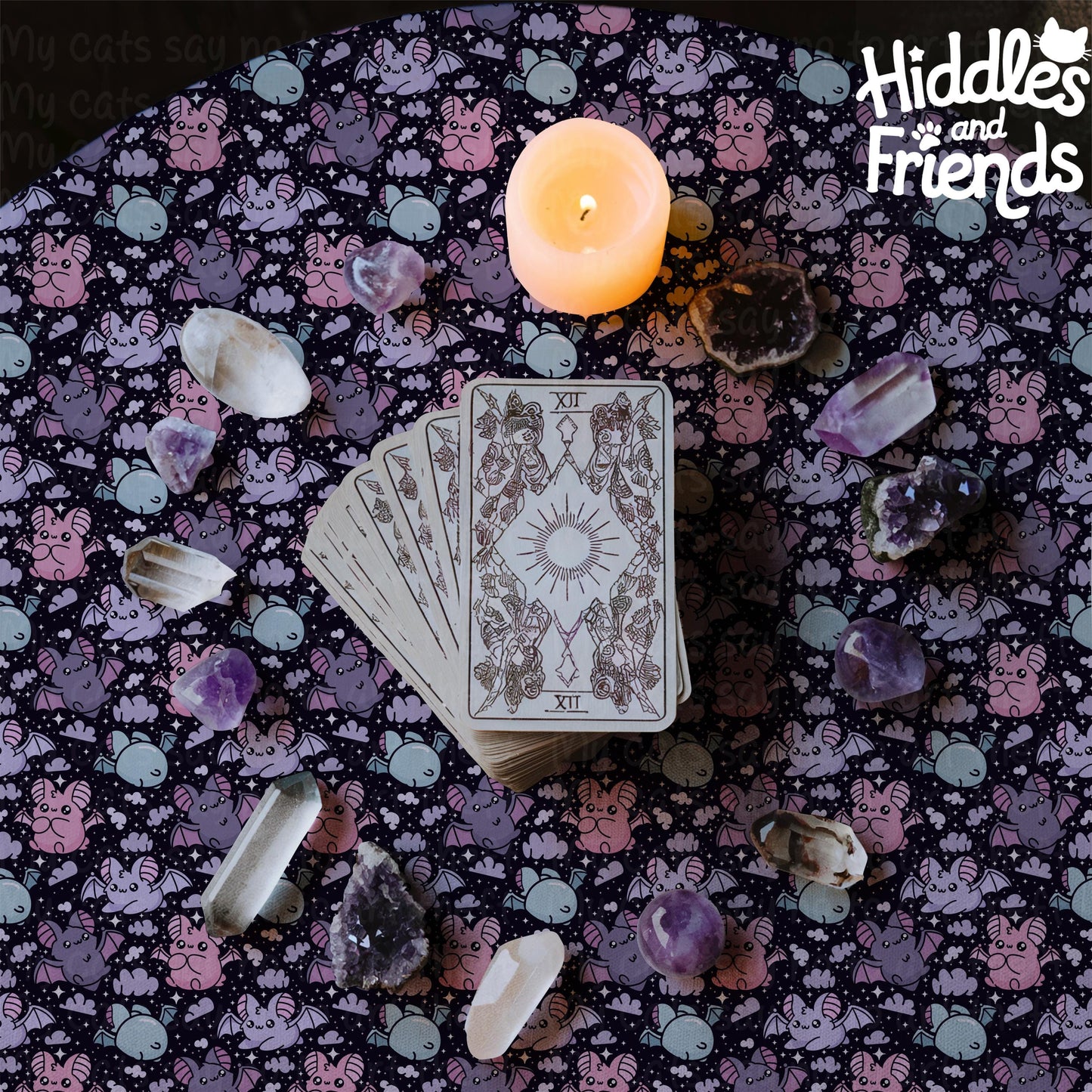 Black Pastel Bats Seamless Pattern