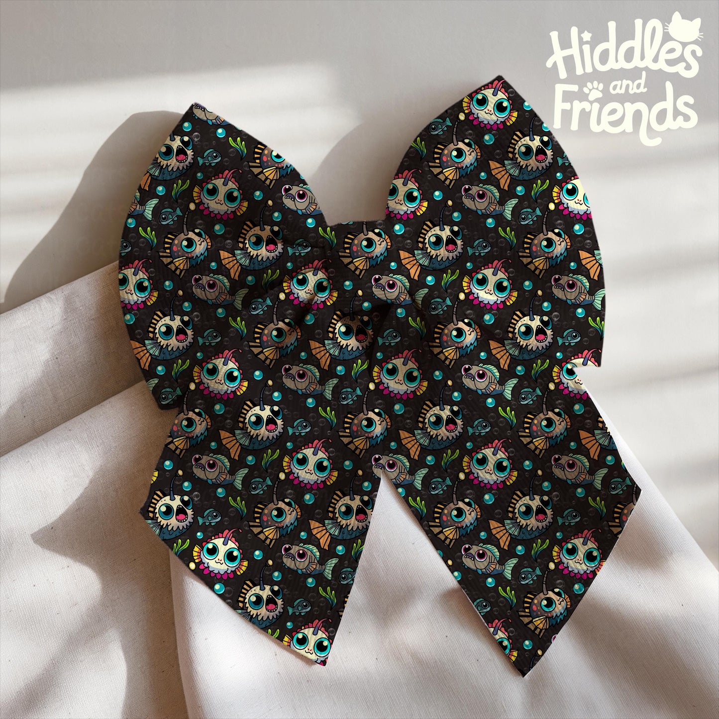 Cute Anglerfish Seamless Pattern