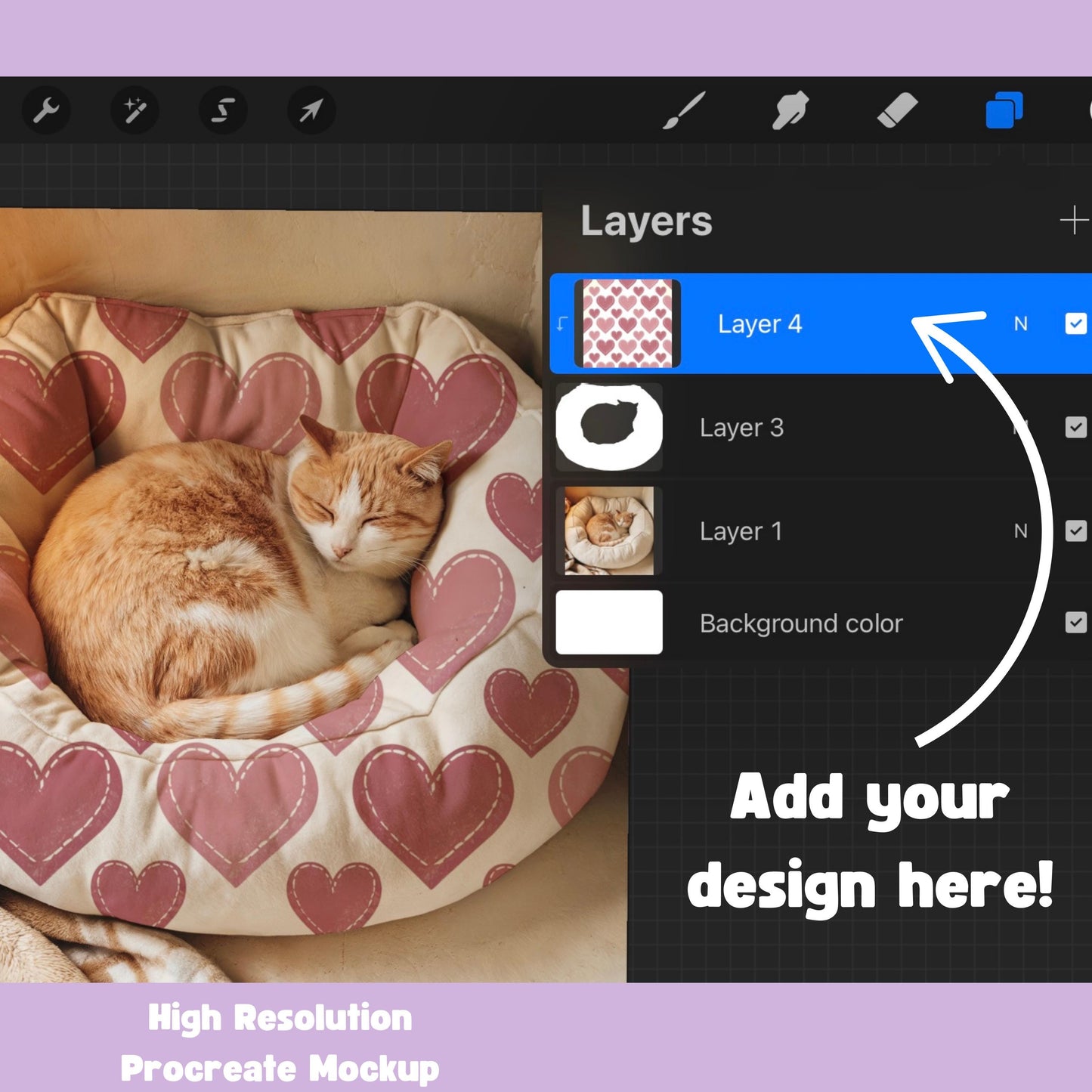 Cat Bed Editable Procreate Mockup