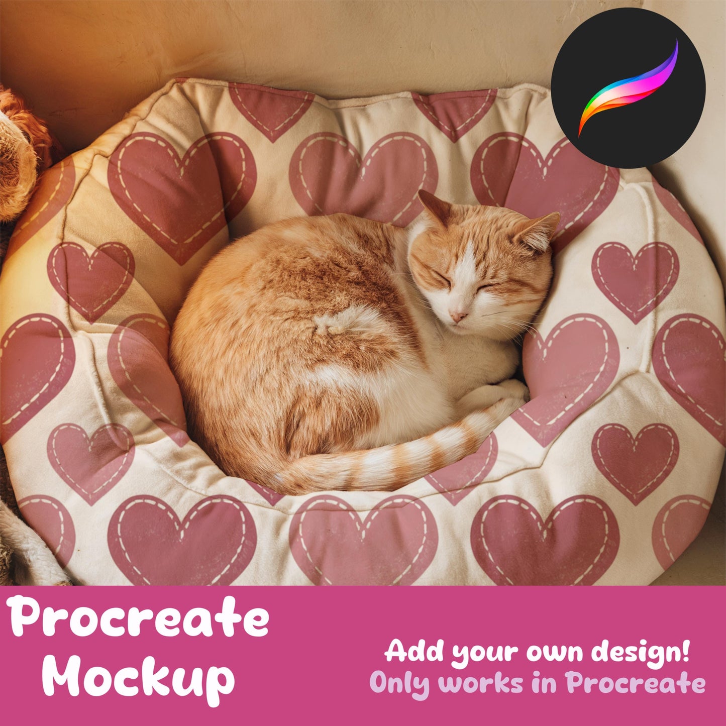 Cat Bed Editable Procreate Mockup