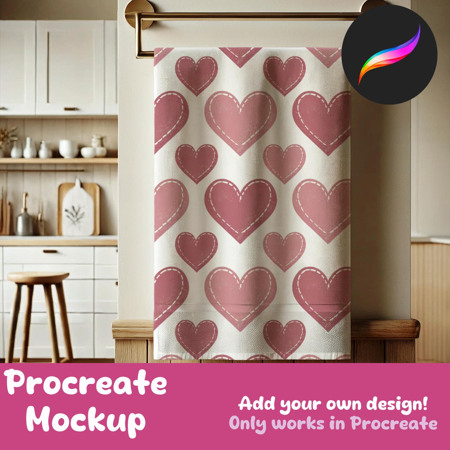 Tea Towel Mockup for Procreate