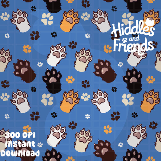 Cat Paws Seamless Pattern