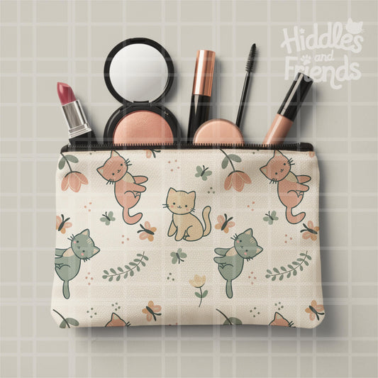 Kittens and Flowers Seamless Pattern