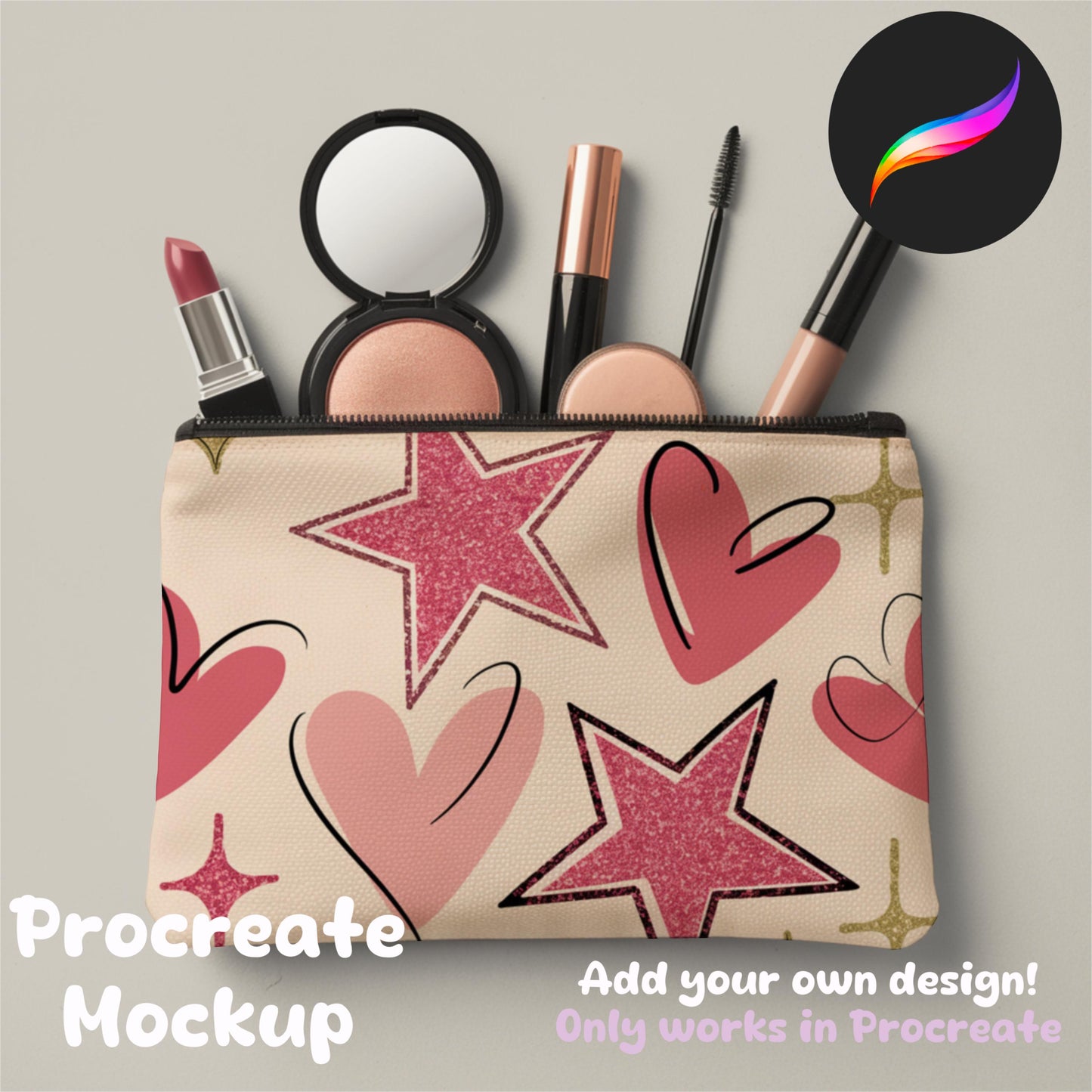 Makeup Bag  Editable Procreate Mockup