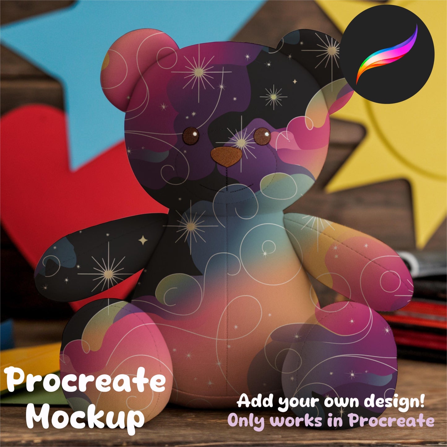 Stuffed Bear Editable Procreate Mockup